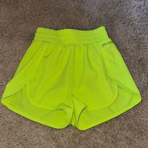 Neon yellow athletic shorts